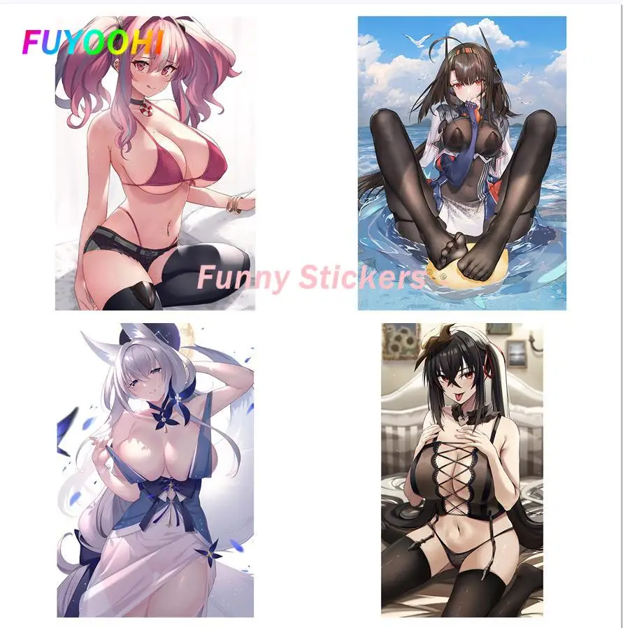 

FUYOOHI Play Stickers Azur Lane Shining Akagi Yuritsu Kaga San Diego Atago Car Stickers Decal Anime Sexy Cute Car Accessories