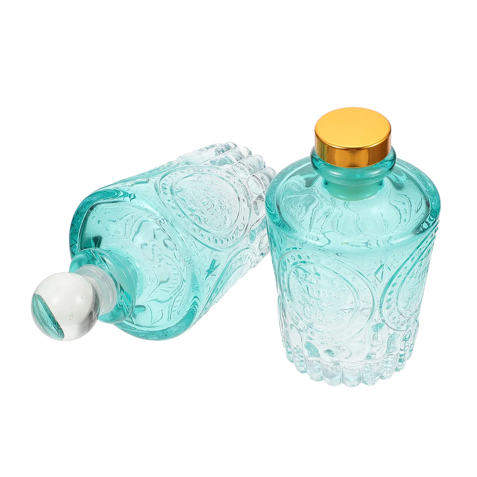 2개 고품질 유리 아로마 병 장식용 에센셜 오일 용기 가정용 아로마테라피 스파 명상 욕실 장식용