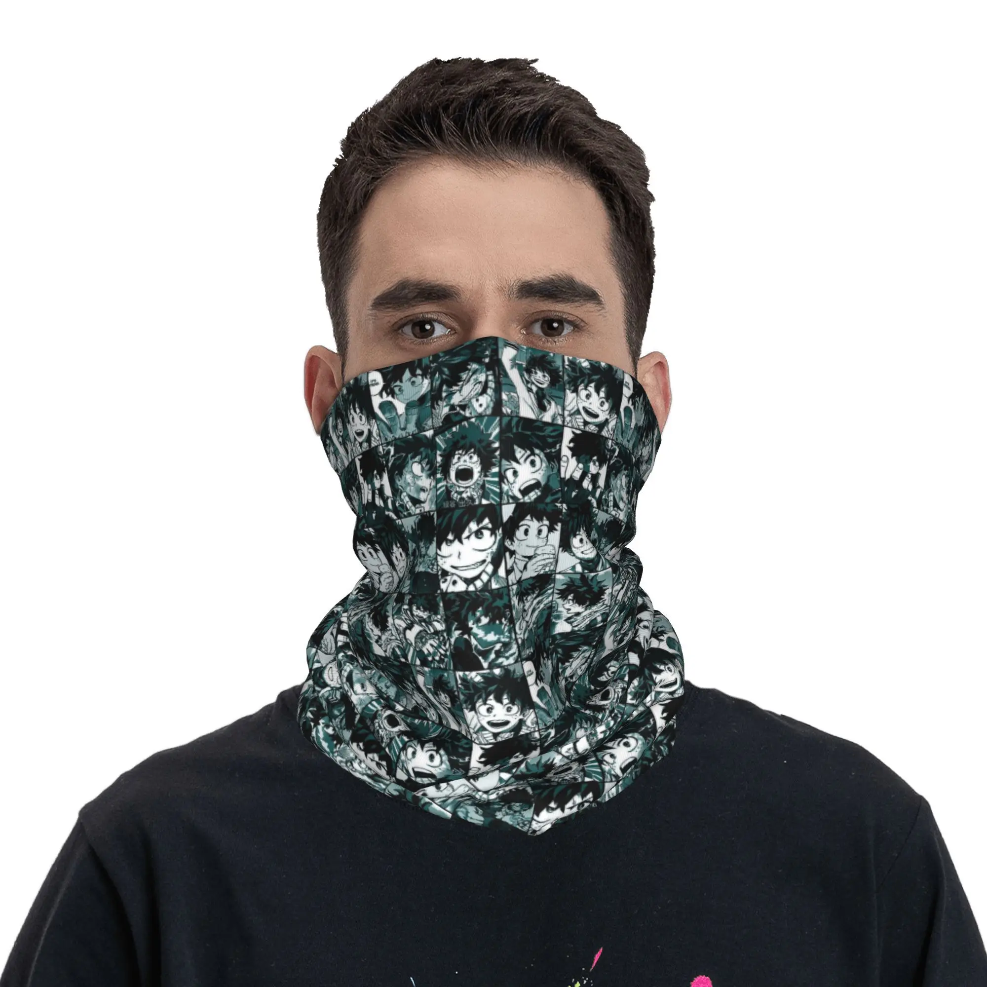 Deku hero collage My Hero Academia Bandana cuello polaina bufanda envolvente estampada pasamontañas cálido deportes al aire libre Unisex adulto invierno
