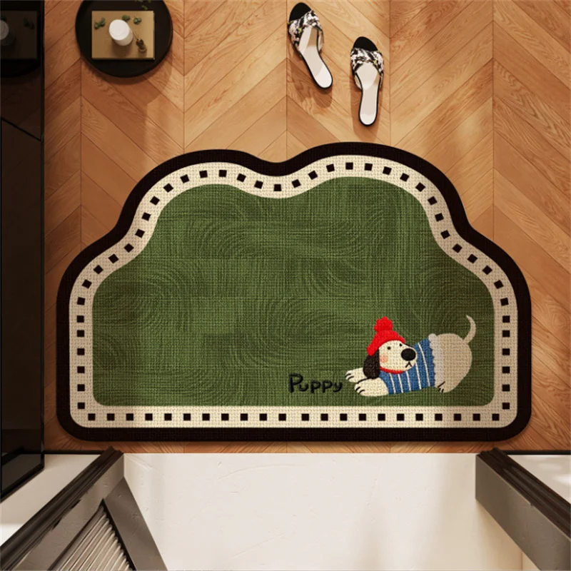 40x60CM Bathroom Floor Mat Absorbent Non-Slip Quick Dry Cartoon Cloud Shaped Diatomaceous Earth Rug for Bathroom Entrance Househ
