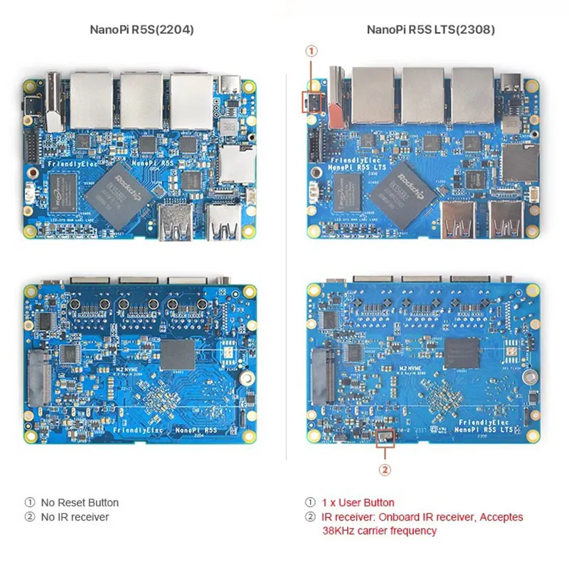 Imagem -03 - Placa de Desenvolvimento Nanopi-r5s Lts Rockchip Rk3568b2 4gb Ram 32gb Emmc Quad-cortex-a55 Cpu 2.0ghz2x Pcie 2.5gbps Ethernetopenwrt