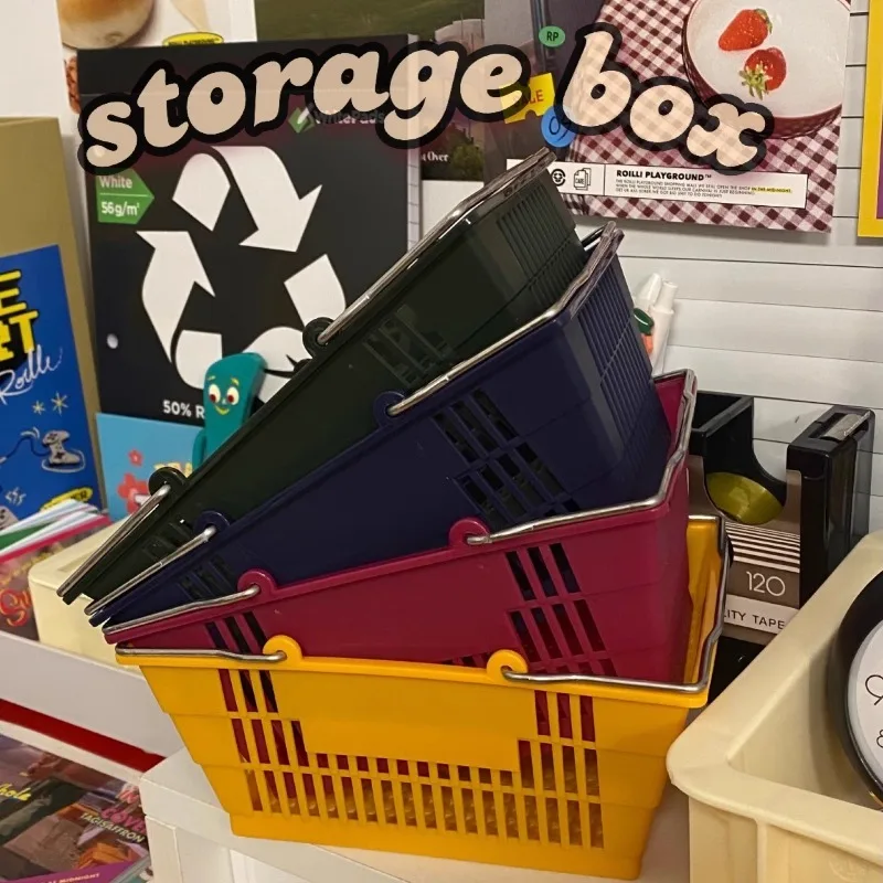 

4 шт., портативная корзина для хранения, органайзер, японские коробки для хранения мелочей, набор настольных ящиков для хранения, подарочная корзина для мытья студенческого общежития