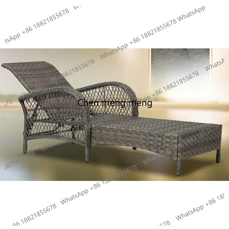 RR Outdoor Wicker Chaise Lounge Chair Set of 2, 77