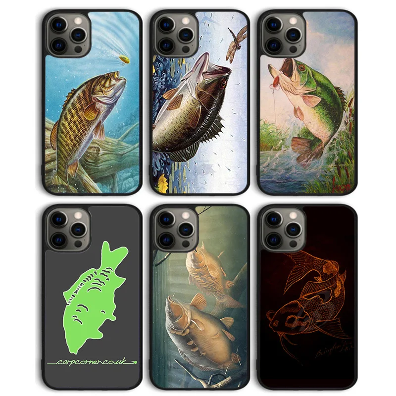 CARP FISH FISHING Sunset Phone Case Back Cover for iPhone 16 15 SE2020 14 13 11 12 Pro Max mini XS XR X PlusS Shell Coque