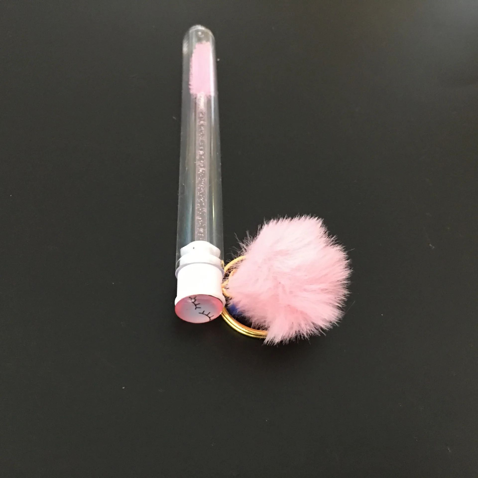 1pc Reusable Eyelash Brush with Key Ring Plush Ball Mascara Wand for Eyelash Extension Crystal Eyebrow Brush Make up Brushes