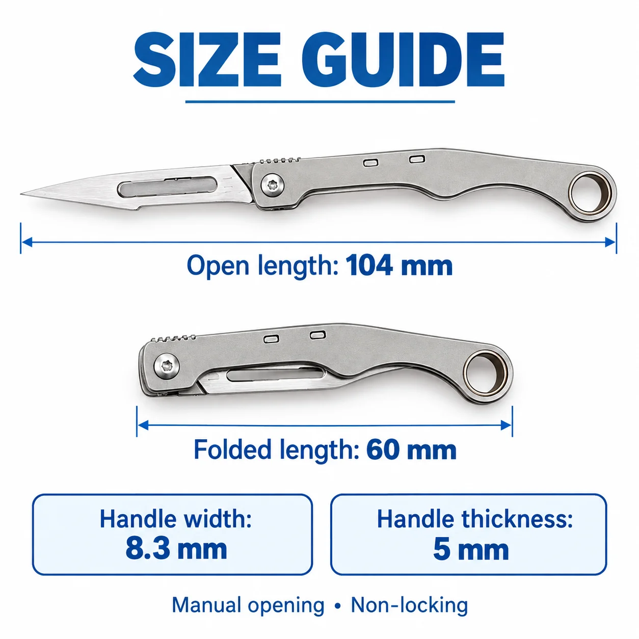 Stainless Steel Folding Craft Knife with Replaceable No11 Blades Mini Paper Cutter for DIY Art Model Making and Package Opening