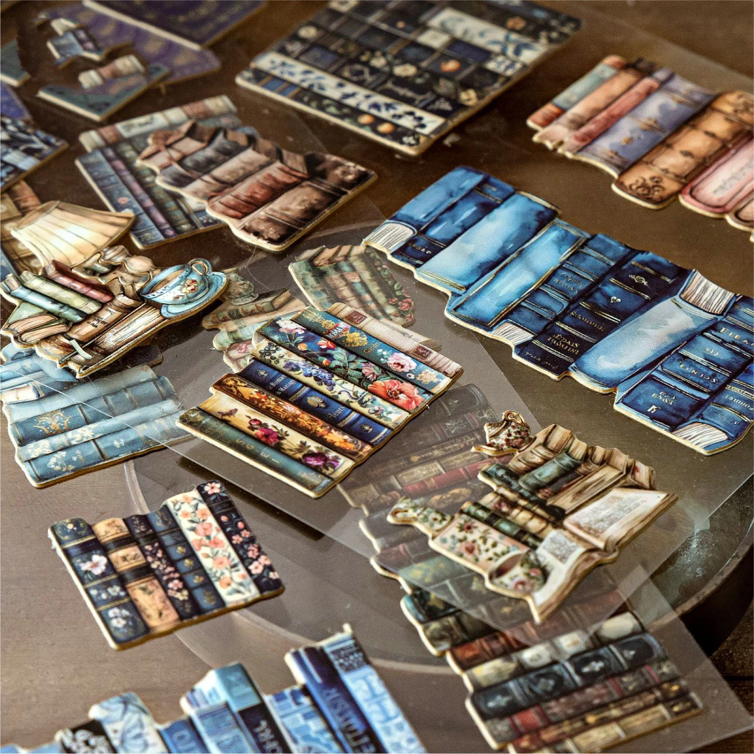 Book Exhibition Room Series Vintage Book Landscape Sticker Creative DIY Journal Material Collage Scrapbook Stationery