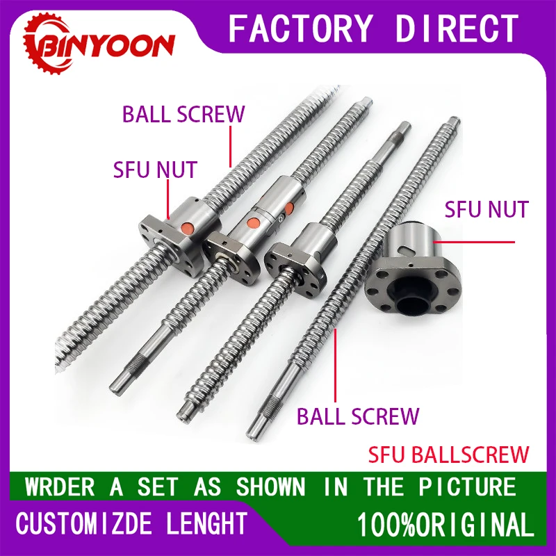 Precision ball screw nut screw guide SFU1204 1605 2005 custom engraving machine screw