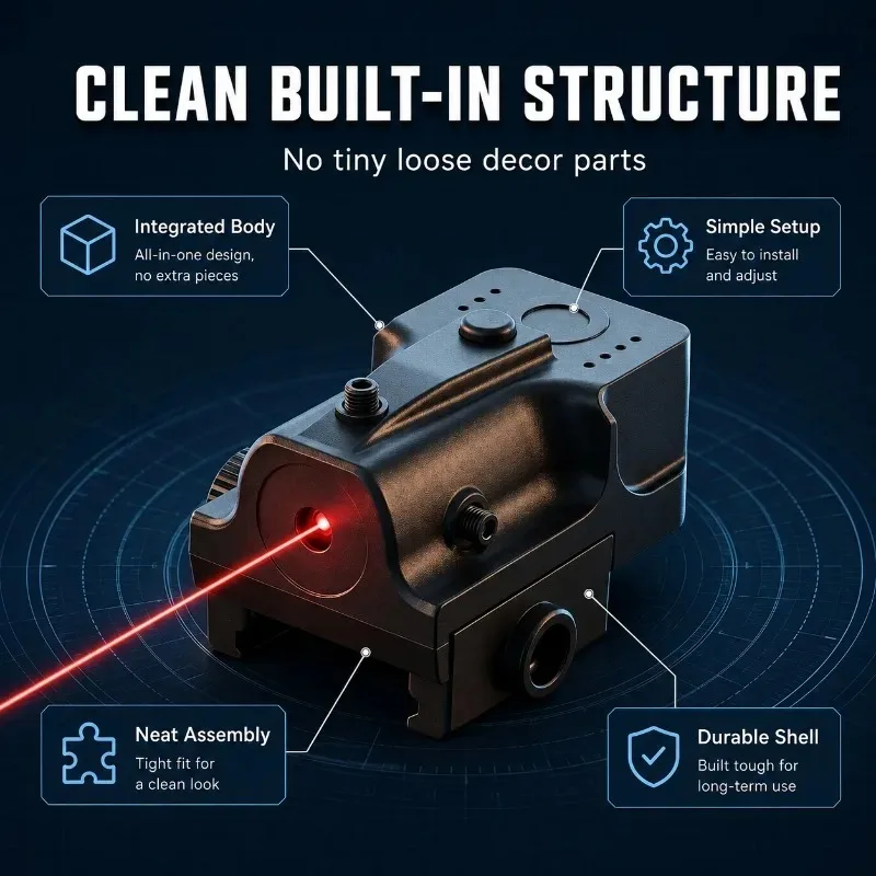 Universal 20mm Guide‑rail Hobby Accessory, Four‑direction Tunable Red‑light Positioning Component for Display