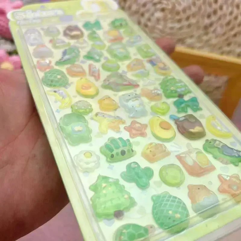 Adesivi 3D a Rilievo con Frutta e Animali Cartoon, Decorazioni Creative e Carine per Telefoni, Diari e Moda