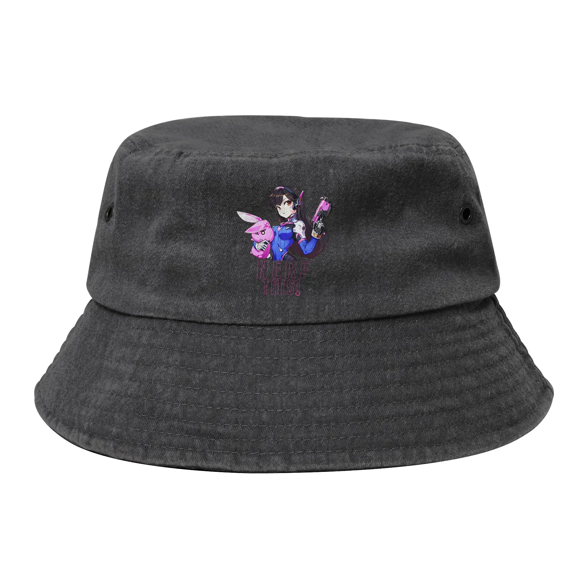 Dva Bucket Hat for Women Men Beach Overwatch Game Distressed Washed Field Hat UV Protection for Outdoor Sports Fishing Hats