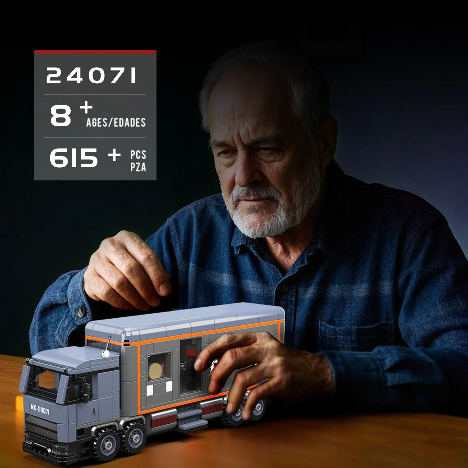 ตัวต่อ Mould King 615 ชิ้น รุ่น 24071 รถบรรทุก RV ชุดตัวต่อบล็อก รุ่นมินิเวิลด์ ซีรีส์ DIY ของเล่นสร้างสรรค์สำหรับเด็ก เป็นของขวัญ