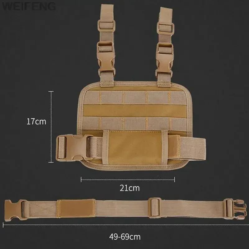 Piernera táctica MOLLE para muslo con correa ajustable y panel - imagen 4