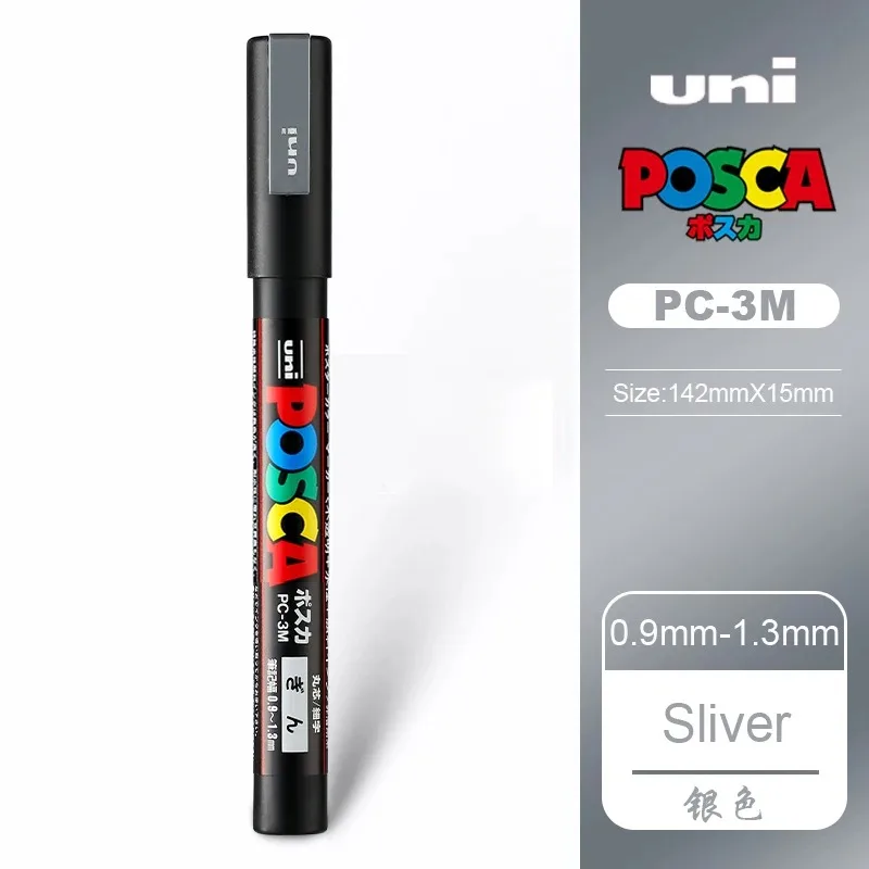 1 stücke Japan UNI POSCA Marker Stift PC-1M/3M/5M POP Poster Graffiti Permanent acryl Marker Weiß Schwarz Gold Silber Kunst Liefert