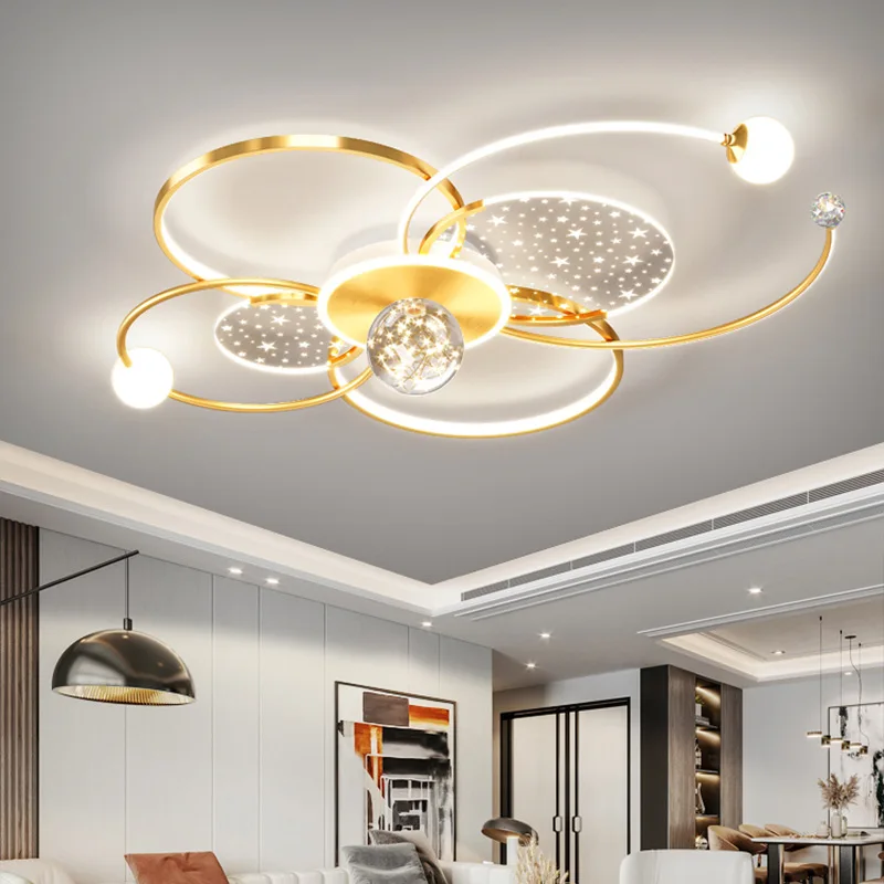 Nordic Gypsophila LED Ceiling Lamp for Bedroom Living Room Children's Room Luxury Chandelier Interior Home Decoration Luster