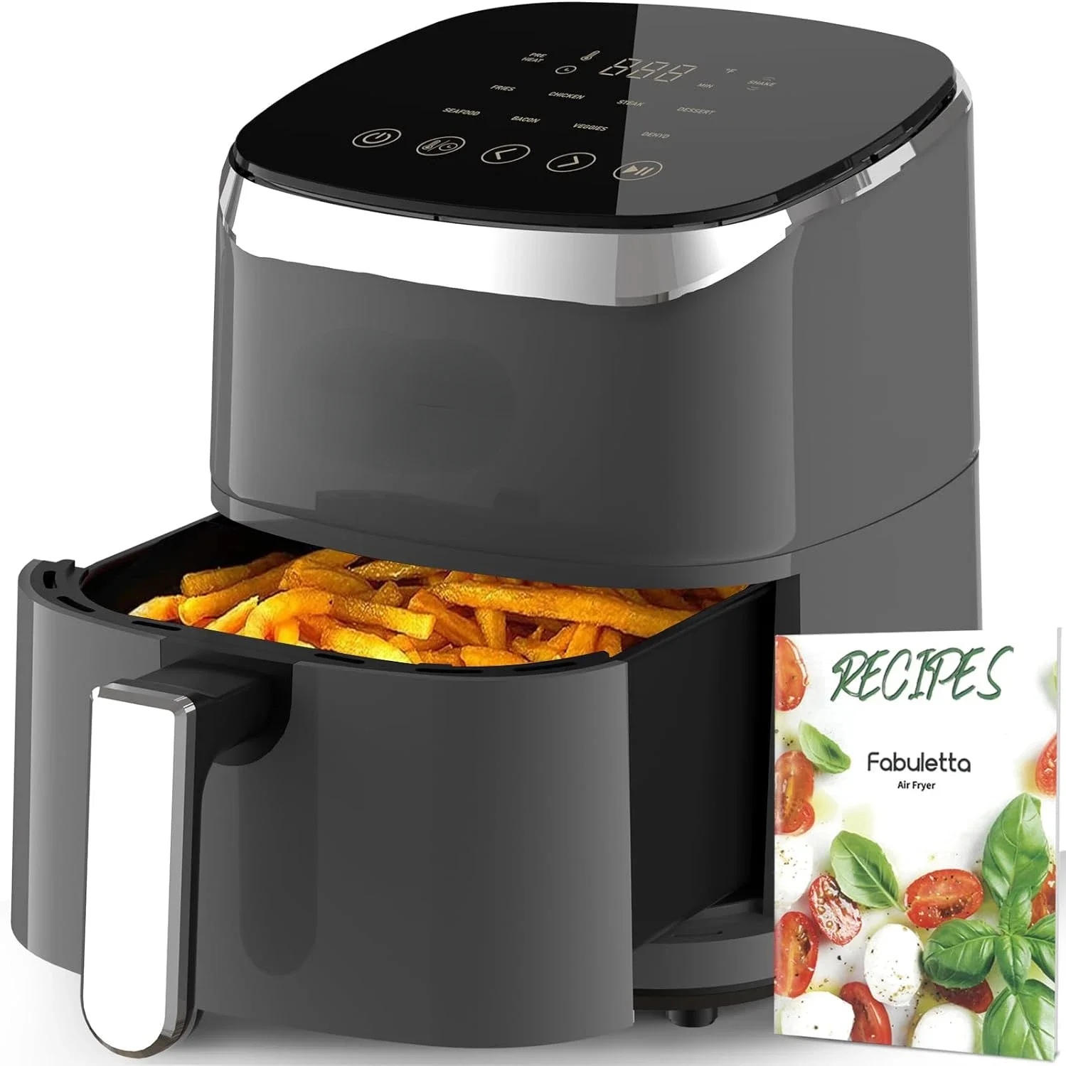 

Compact and Powerful 1550W 4 Qt Air Fryers with 9 Customizable Smart Cooking Programs, Shake Reminder, Oilless Cooker, and Tempe