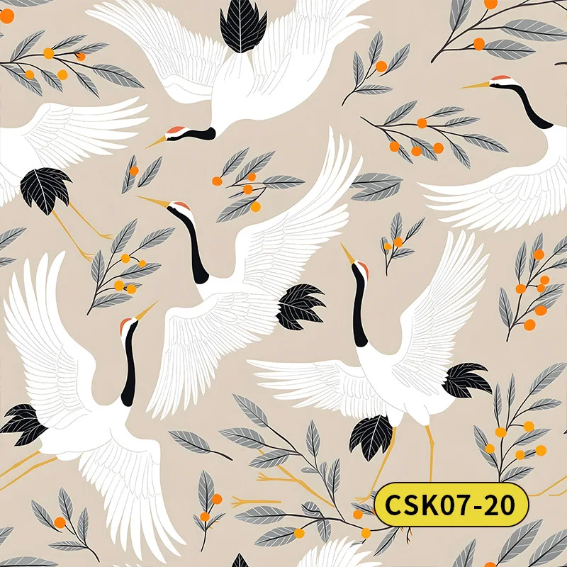 Japanese Crane Peel and Stick Wallpaper Vintage Removable Self Adhesive Heron Bird Wallpaper for Bedroom Bathroom Living Room
