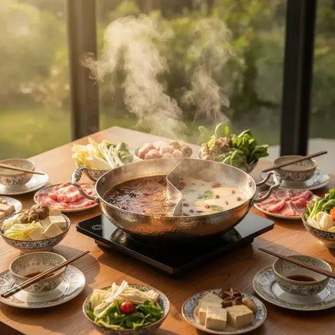 Hot Pot with Divider Leakproof Divided Hot Pot Divided Stockpot Easy to Clean Cookware Heat-Resistant for Families