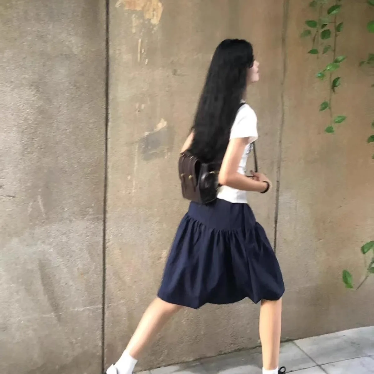 

Skirts Womens Poplin Stripe Gingham Flare Brunch Outing Pastel Sweet College Girl Weekend Garden Gathering Fresh Literary Look