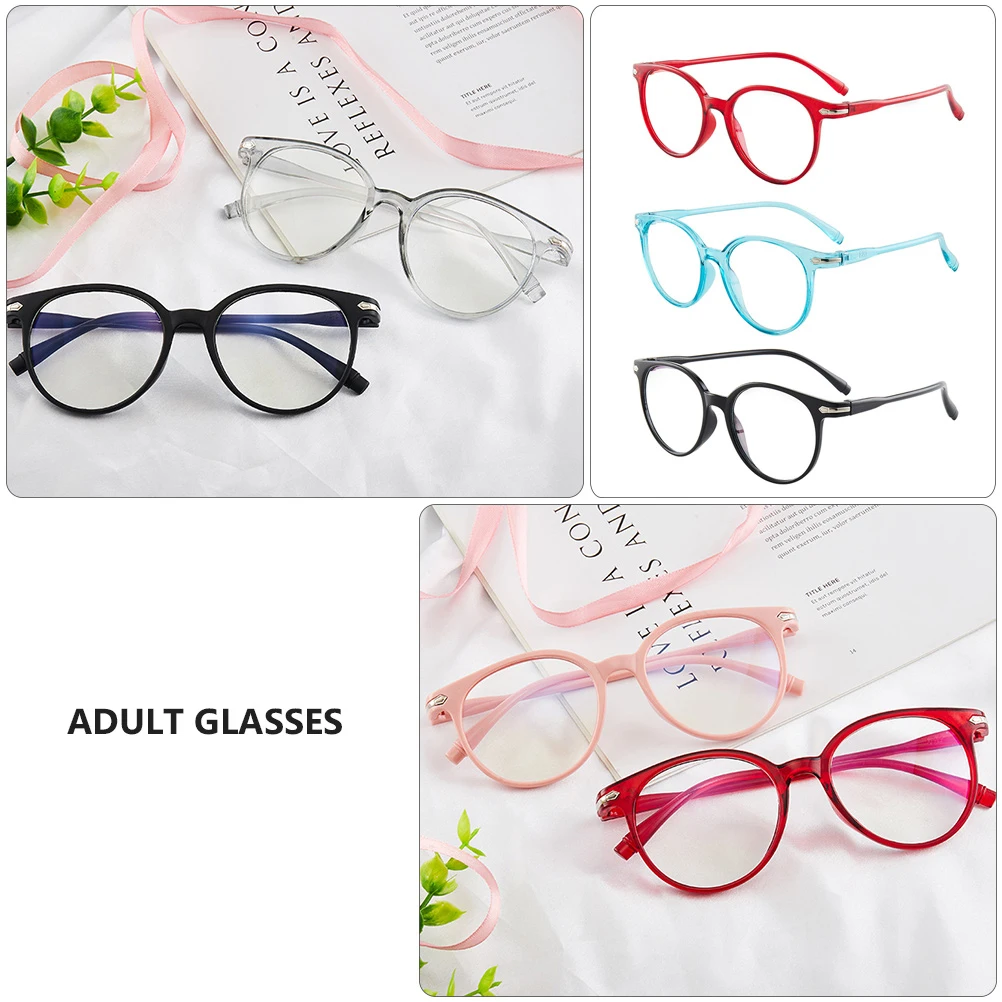 

3pcs Blue Light Blocking Glasses Adult Reading Gaming Eyewear PC Material Durable Comfort Curved Legs Fit Ears Protection