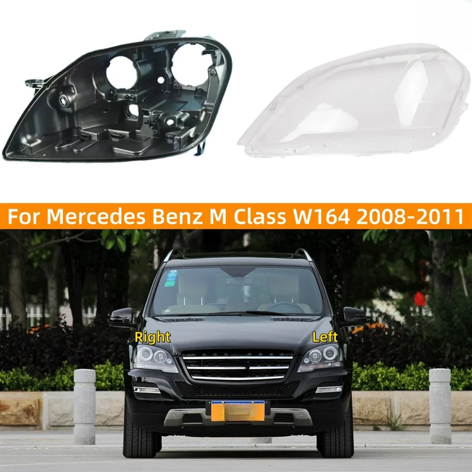 

For Mercedes Benz M Class W164 ML400 ML450 ML350 ML320 ML500 2008-2011 Accessories Headlights Glass Car Hood Lights Bases