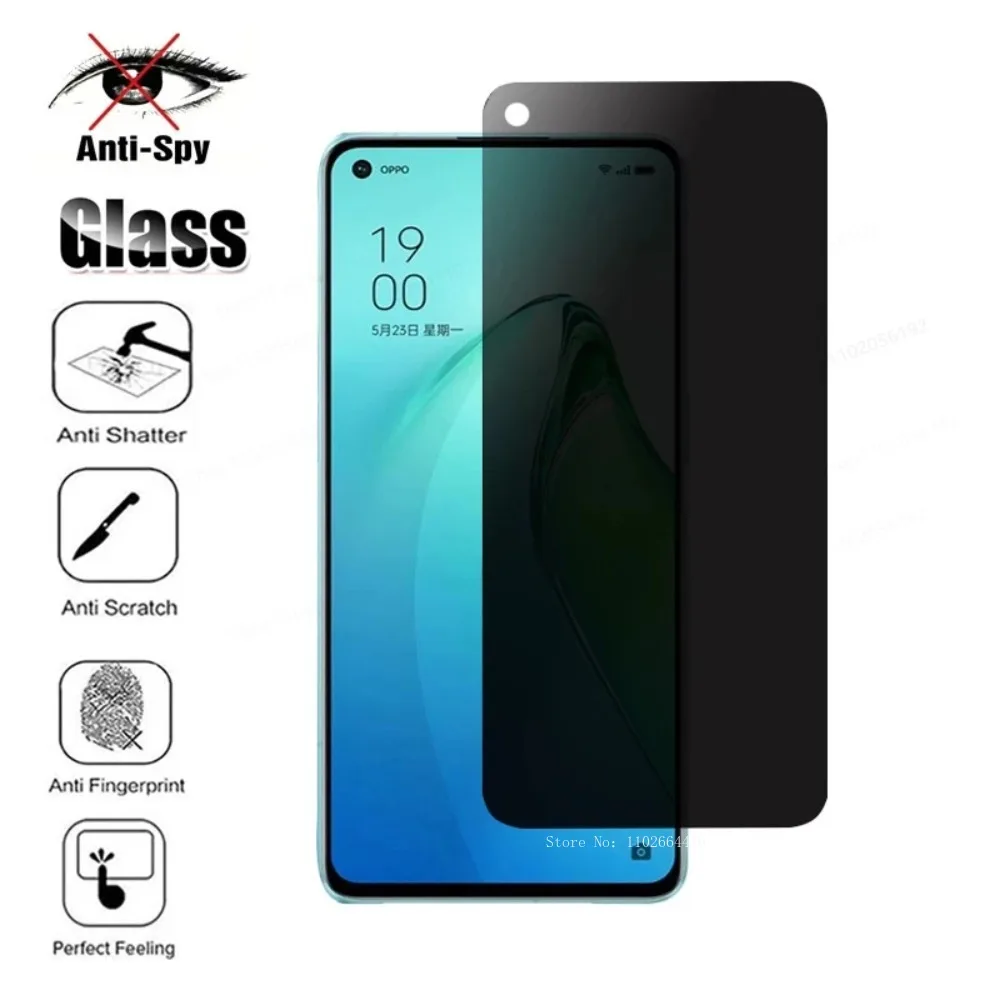 Privacy Screen Protector For OPPO Reno 7 8T 6 5 Pro Plus 5G Anti Spy Protective Glass For OPPO Find X5 X3 Lite A96 A54 A74 Glass