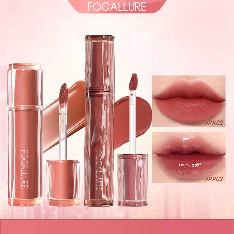 

FOCALLURE 2 Pcs/Set Matte Jelly Mirror Liquid Lipstick Non-stick Cup Moisturizing Lip Glosses Velvet Lip Tints Makeup Cosmetics