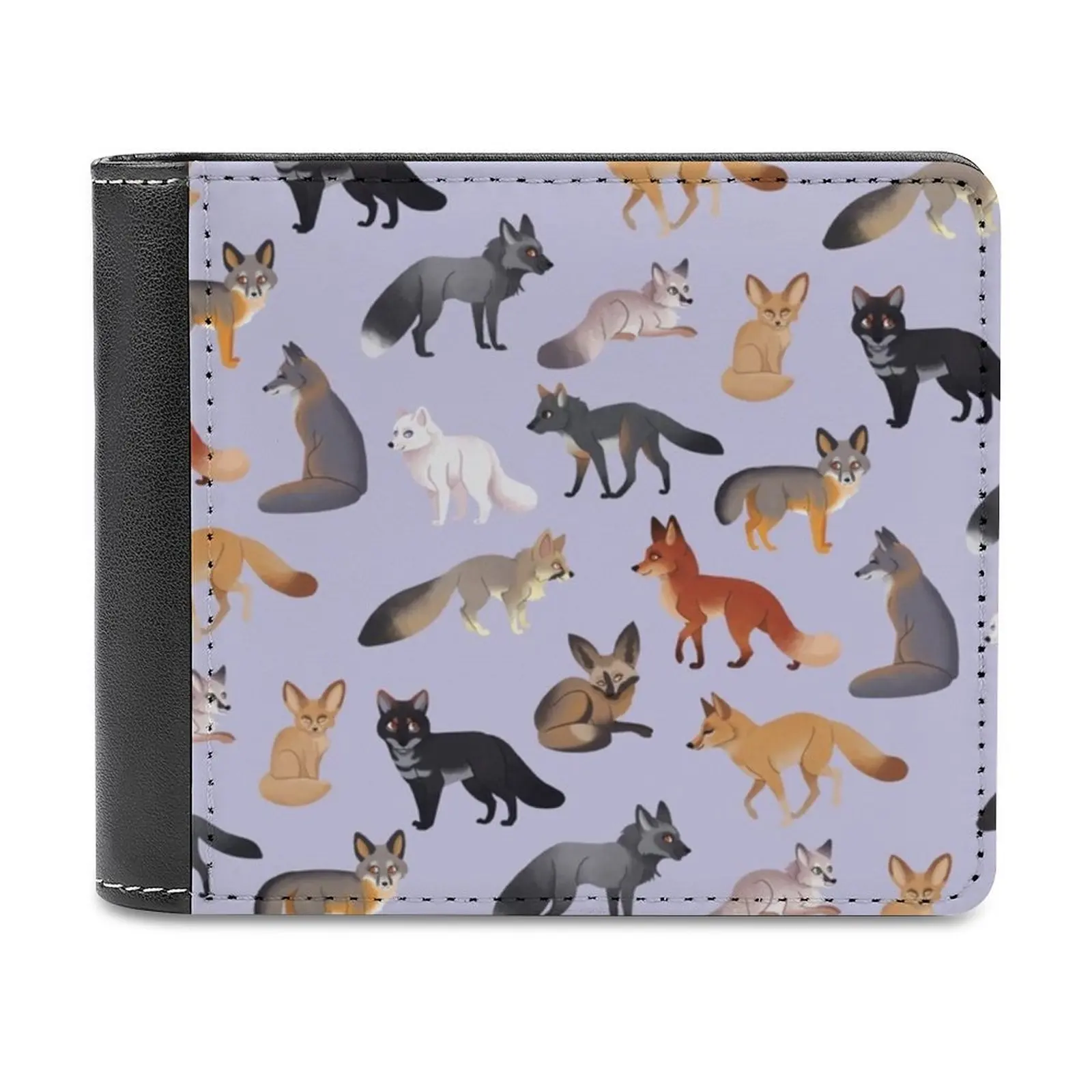 Fox Breeds Soft Men Wallets New Purse Credit Card Holders For Male Purses Men Wallet Fox Foxes Cute Arctic Fennec Bat Eared