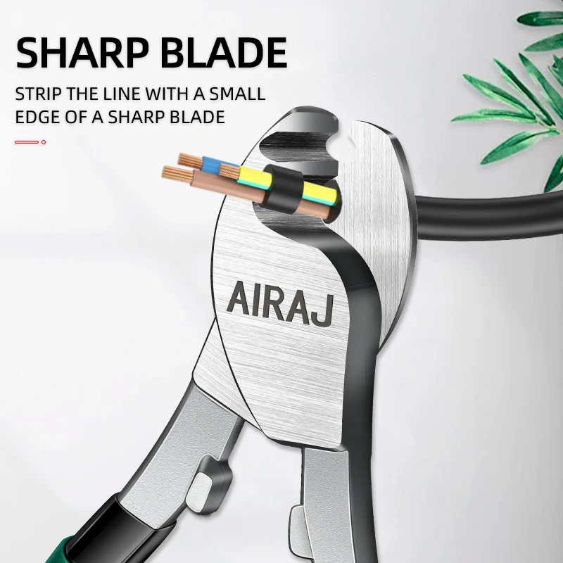 AIRAJ Cable Scissors , Industrial Grade Wire Cutting Pliers , Electrician Specific Wire Cutting and Stripping Cable Scissors