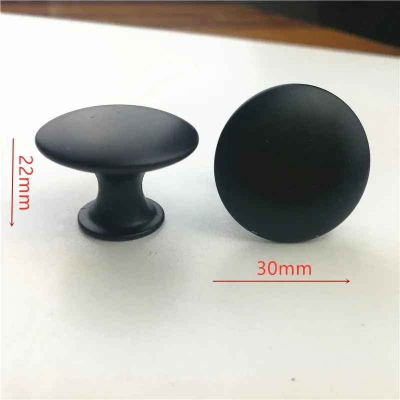 20pcs/lot BLACK 30mm Diameter Cabinet Knob Pulls - Kitchen Hardware with Free Shipping