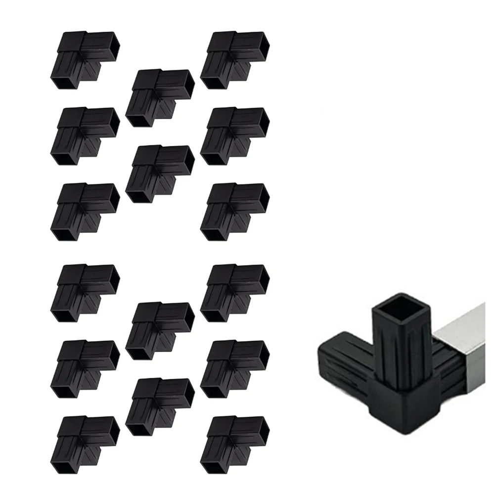 16Pcs Three-way Side-out Elbow Connectors Handrails Display Racks Garden Fence Plastic Tee Fittings For 20mm Square Pipe