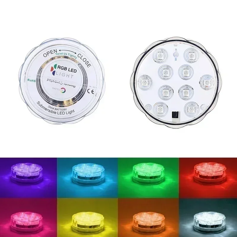 Underwater Waterproof Light Home Aquarium Decoration Remote Control LED Diving Knob Aquarium Light Colorful Ornaments