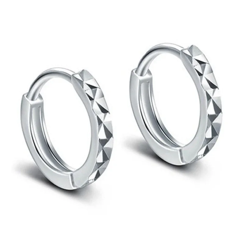 925 Sterling Silver Hoop Earrings Cut Arrow Mini Loop Circle Small For Women Mens Girls Kids Jewelry Wedding