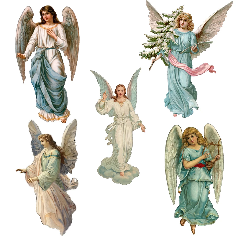 Three Ratels QCF330 Nostalgic European Angels, Compassionate Saints Classic Mural Style Art Wall Stickers