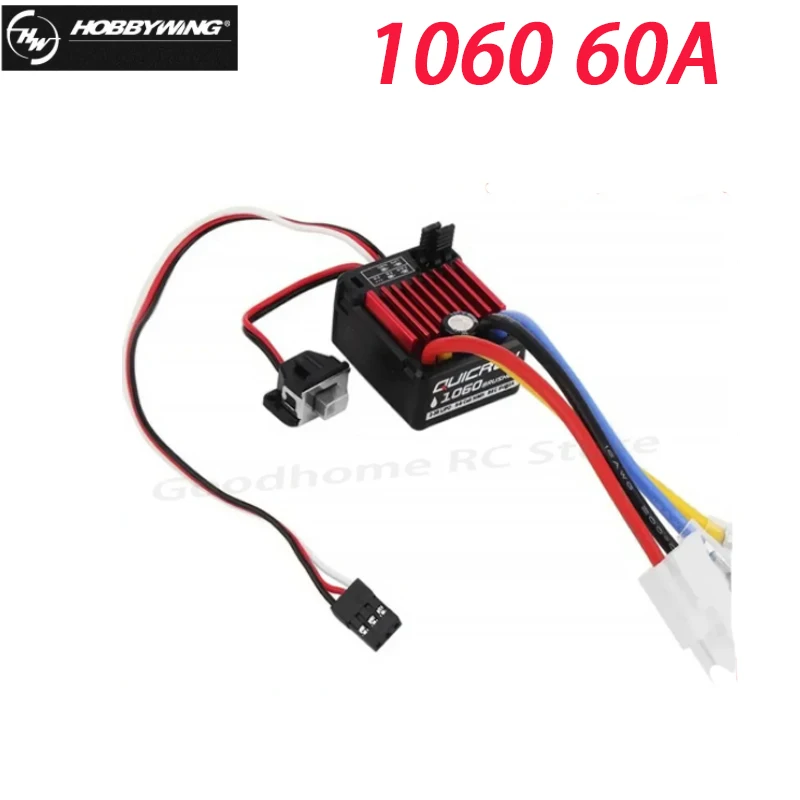 

Электронный регулятор скорости HobbyWing quirun Brushed 1060 60A ESC 1060 с переключателем режима BEC для радиоуправляемого автомобиля 1:10