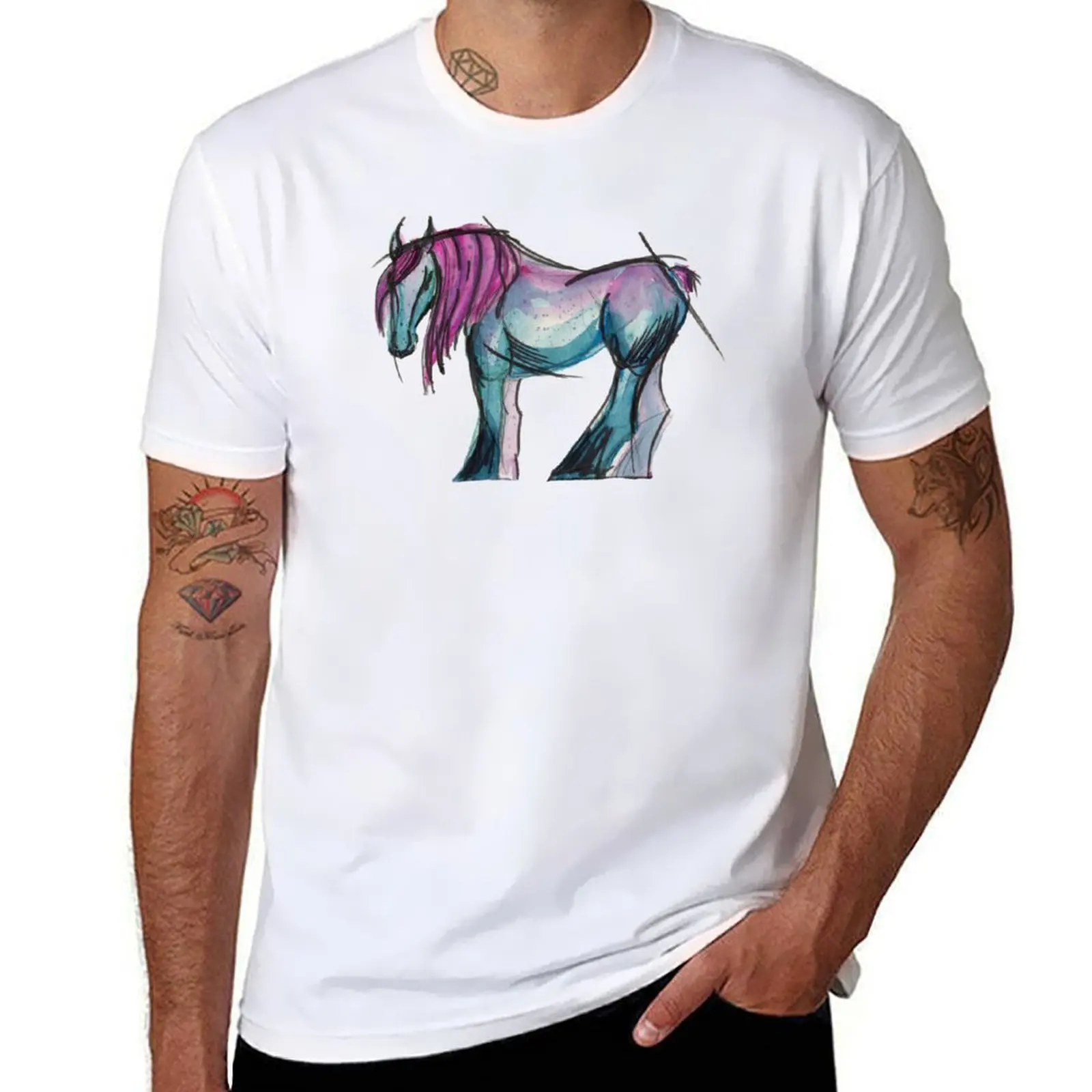 

Belgian Draft Horse boldwatercolor sketch T-Shirt t shirt man designer funny t shirts man T-Shirt