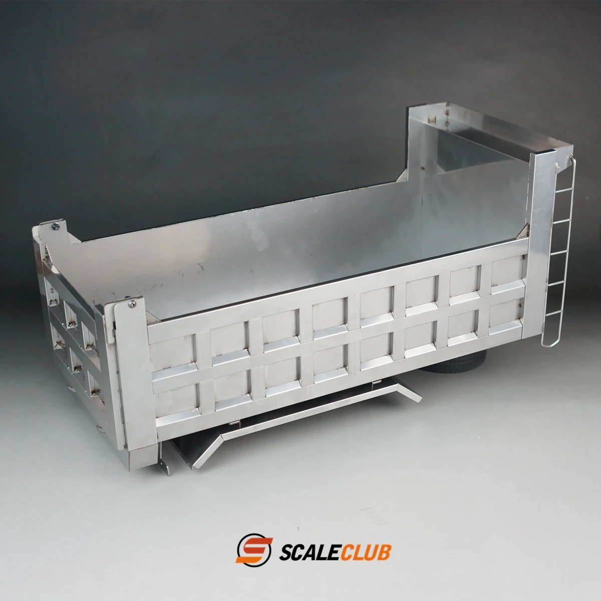 Scaleclub Custom Stainless Steel Sheet Metal Domestic Mud Head Square Bucket Mud Head 1/14 Carriage Body For Tamiya Rc Truck