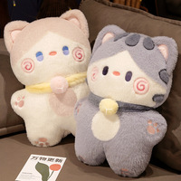 40cm Kawaii Kitten Plush Pillow Soft Bell Cat Doll Sleeping Bed Cushion Gift for Girlfriend Birthday