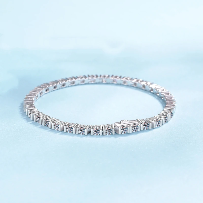 Women Valentine's Day 18K White Gold Birthday Gift 3.4/3.6/3.9/4.2CT Moissanite Diamond Wedding Party PT950 Platinum Bracelets
