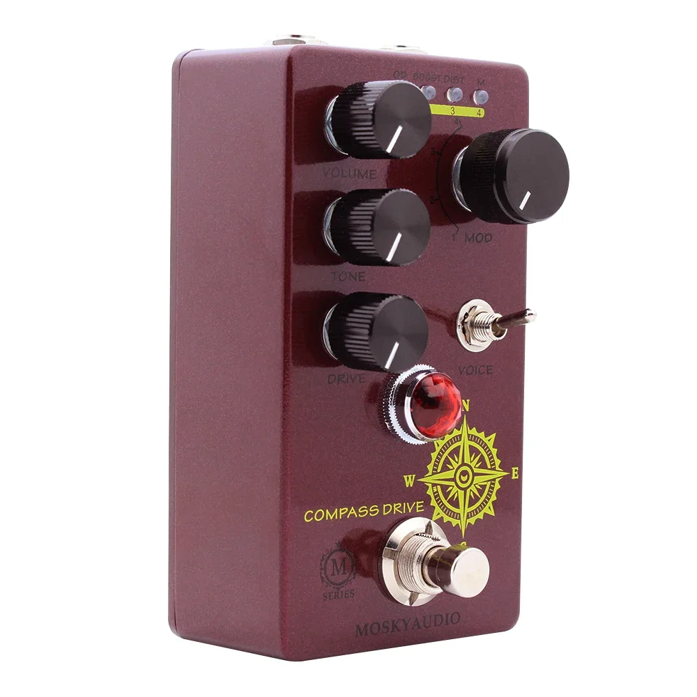 MOSKYAUDIO COMPAS Gitarrenpedal, Overdrive Distortion, Boost-Effekte, True Bypass-Funktion, Prozessorzubehör, Neu