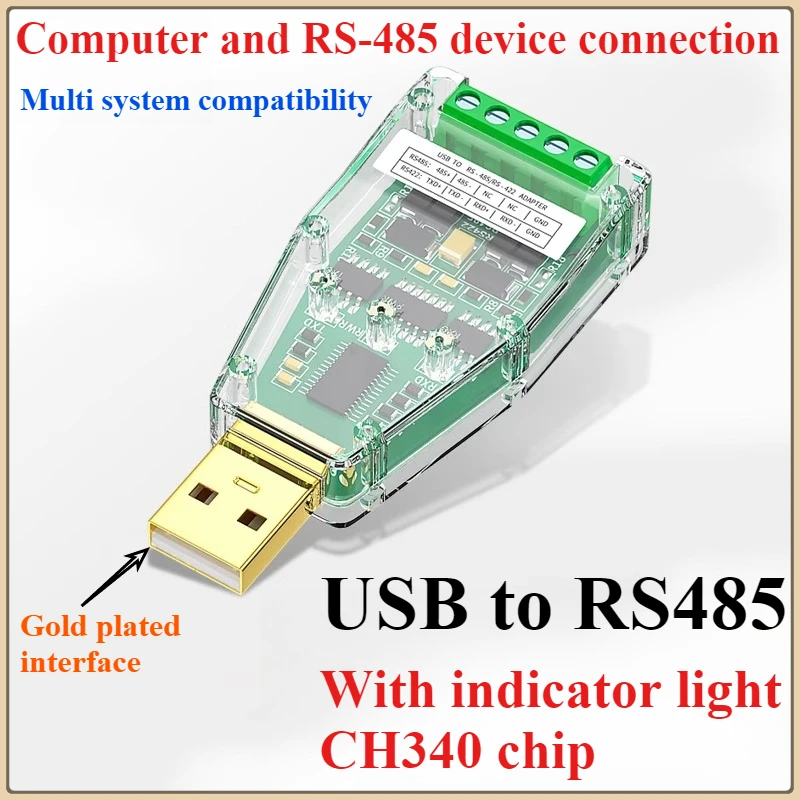 

Industrial USB To RS485 RS232 Converter Upgrade Protection RS485 Converter Compatibility V2.0 Standard RS-485 A Connector Board