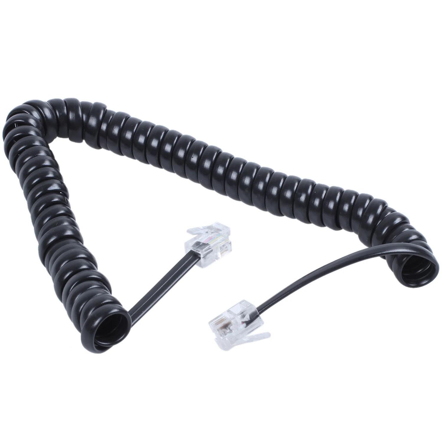 BAAZ HOT~Replacement RJ9 4P4C Plug Coiled Stretchy Telephone Handsets Cable Line Black