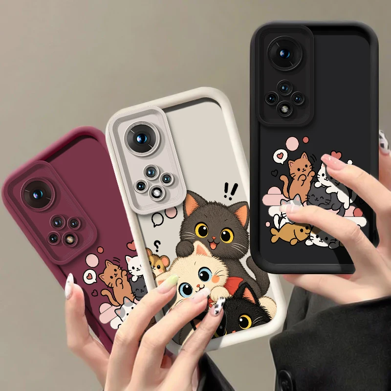 Cute Funny Cat Pattern Phone Case For Honor Magic 8 7 4 Lite 6 Pro Play 7T 8T 30 60 Plus Drop Resistant Silicon Soft Covers Capa view 2