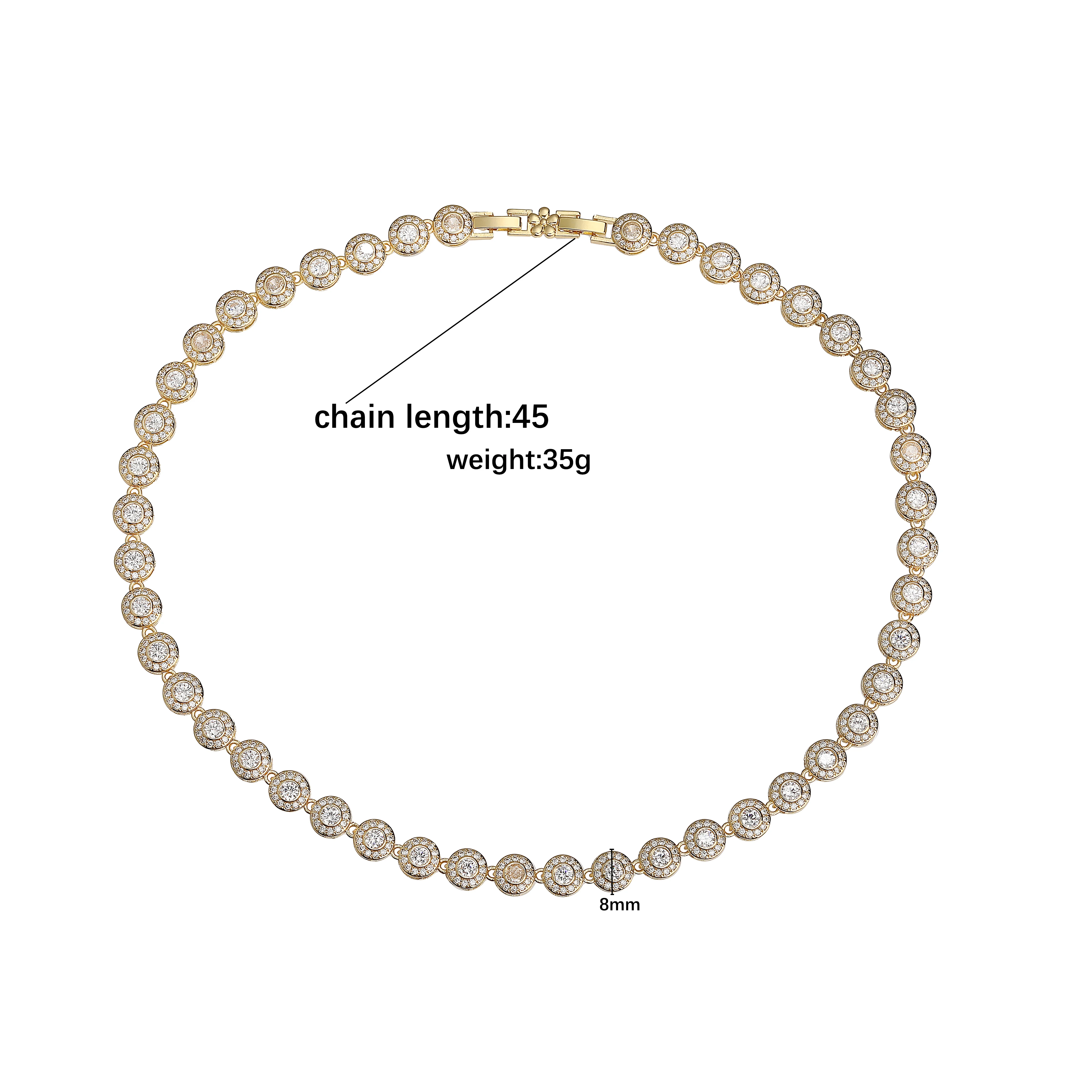 HECHENG ، 8.5 مللي متر جولة تشيكوسلوفاكيا حجر محايد تنس قلادة/سوار/أقراط الهيب هوب تألق مجوهرات الأزياء 1 قطعة