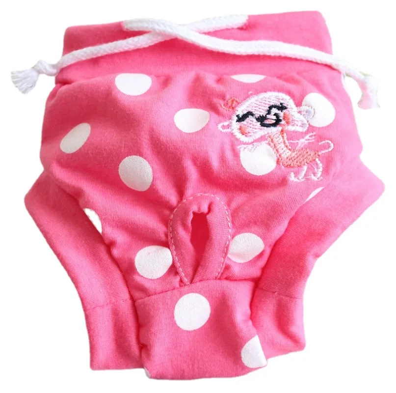 Dot Embroidered Dog Teddy Pet Physiological Pants Cute And Sweet Princess Style 2 Colors Available Customizable