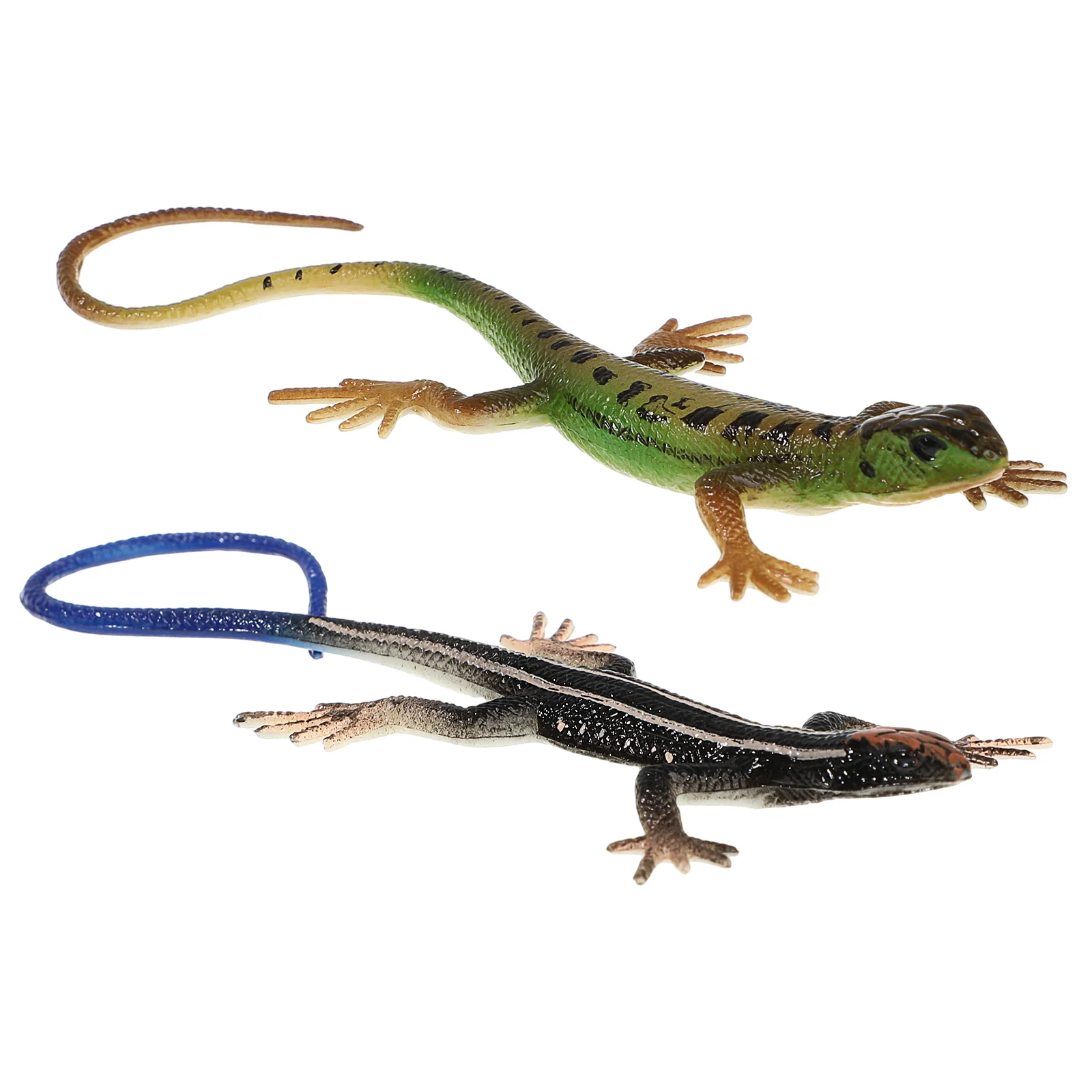 2 Pcs Four Legged Snake Lizard Skink Toy Recognizing Vinyl Simulation Model Child Kids