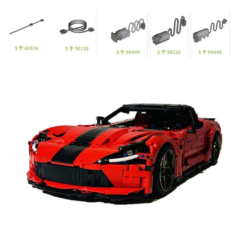 2024 New Sports Car MOC-199855 C7 V2 42143 Improved Car Model 3399PCS Assembling Building Blocks  Birthday Gift Christmas Gift