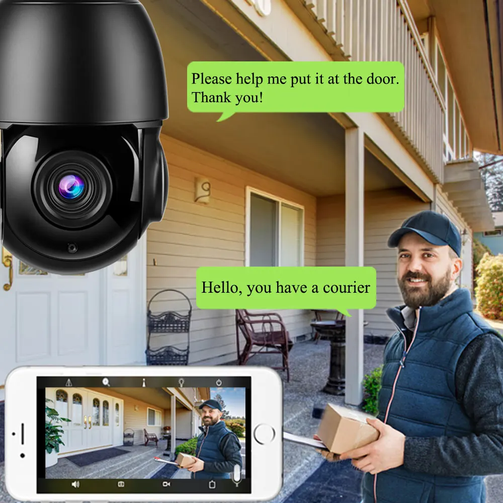 UHD 4K 8MP Sony415 Security IP Camera PTZ Dome POE 48V 30X Auto Zoom Outdoor Two Way Audio Humanoid Tracking IR 80M With SD Card