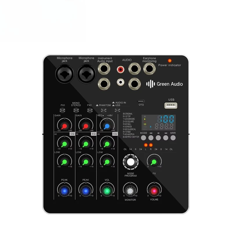 

GAX-DP216 Professional Portable Digital Dj Console with USB Mixer Cross Border Live Singing 2 Channel Audio Mixer
