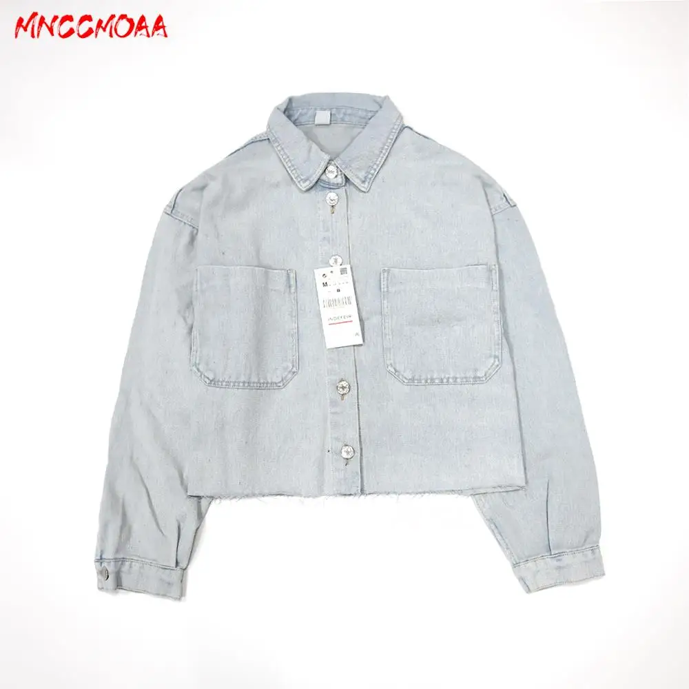 MNCCMOAA-Women's Vintage Pockets Denim Jacket, Coat and Shorts Sets, Female Fashion, Monochromatic, 2024